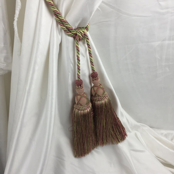 Double Tie-Back 10" Tassel 15" Cord 100% Polyester - Pink/Mint BT-622-20/14 - 1 PC