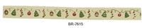 25 Yards of 1/2" Wide Xmas Ornament and Stocking Cotton Ribbon - BR-7615