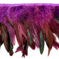 Rooster Feather Fringe with Satin Ribbon Tape Dress