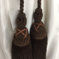 Double Tie-Back 10" Tassel 15" Cord 100% Polyester - Chocolate BT-622-06 - 1 PC