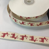 25 Yards of 1/2" Wide Xmas Reindeer Cotton Ribbon - BR-7614